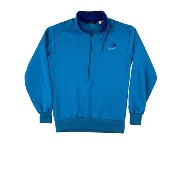 VTG The North Face Extreme Men Blue‎ Pullover 1/4 Zip Sweater Sz M - Picture 1 of 6